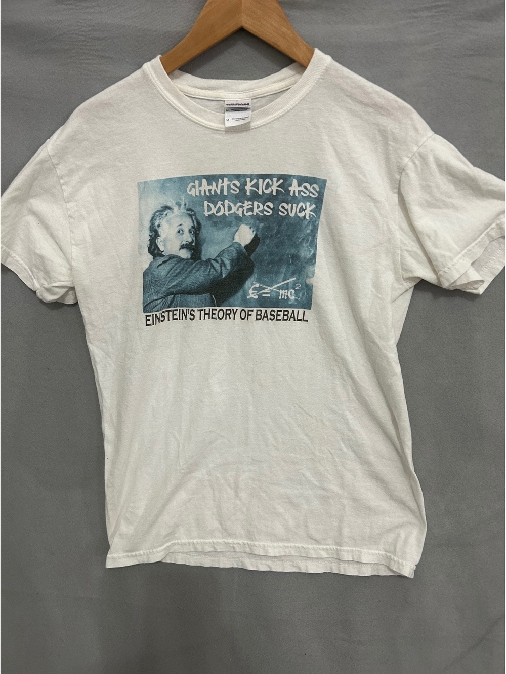 Einstein's Theory of Baseball graphic white T-shirt